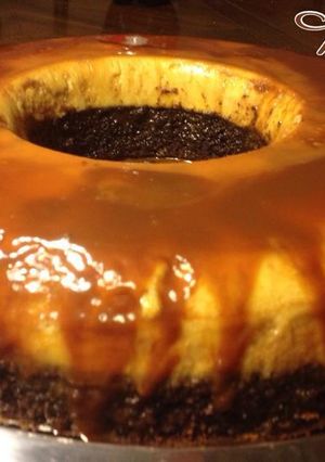 Una foto de Chocoflan casero