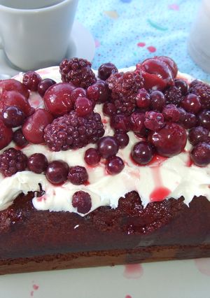 Una foto de Budín terciopelo rojo para el Día de la Madre