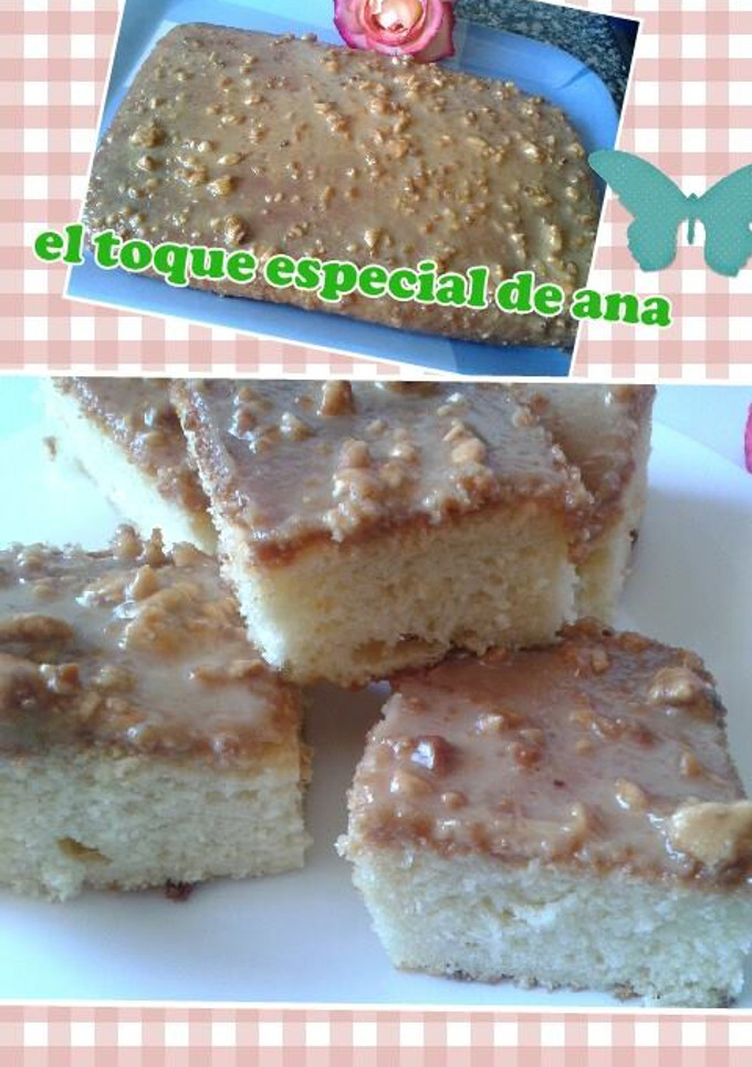 Una foto de Bizcocho con crema de turrón