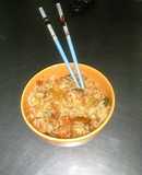 Arroz con salsa vegano