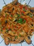Pasta con mejillones