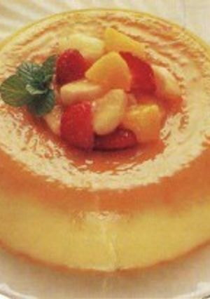 Una foto de Flan de Mandarinas