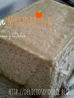 Una foto de Flan de mandarina