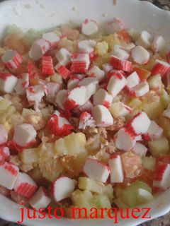 Una foto de Pipirranas de palitos de cangrejos