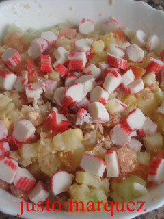 Una foto de Pipirranas de palitos de cangrejos