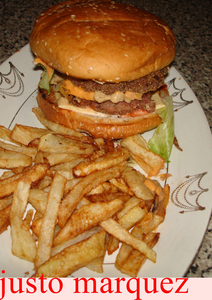 Una foto de Hamburguesa con patatas