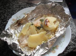 Una foto de Pescado empapelado