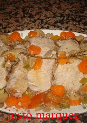 Una foto de Lomo con champiñones