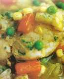 File de frango com vegetais