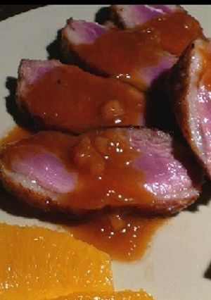 Una foto de Pato asado a la Naranja