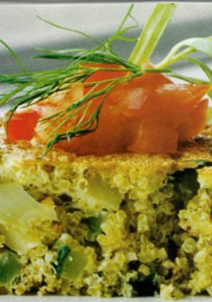 Una foto de Fritata de vegetais com quinua