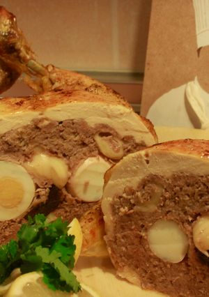 Una foto de Pollo relleno para Navidad