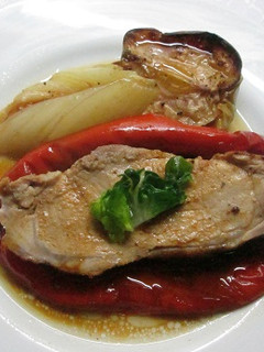 Una foto de Cerdo al whisky con manzana