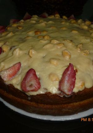Una foto de Torta de café y fresas
