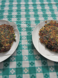 Una foto de Torta de avena con espinacas