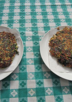 Una foto de Torta de avena con espinacas