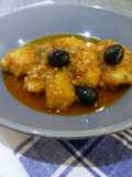 Rape con tomillo y aceitunas