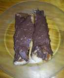 Crepes rellenos con crema de nuez