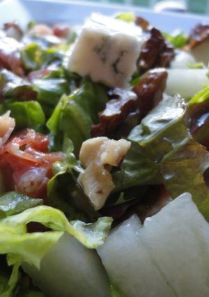 Una foto de Ensalada de gorgonzola y melón