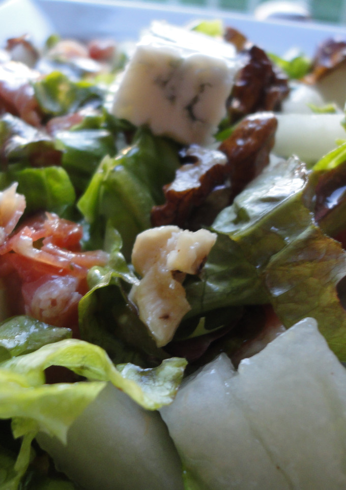 Una foto de Ensalada de gorgonzola y melón