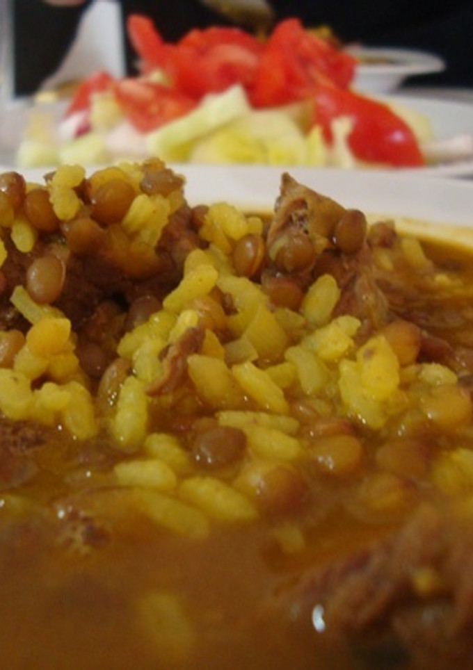 Una foto de Lentejas con arroz en olla rápida