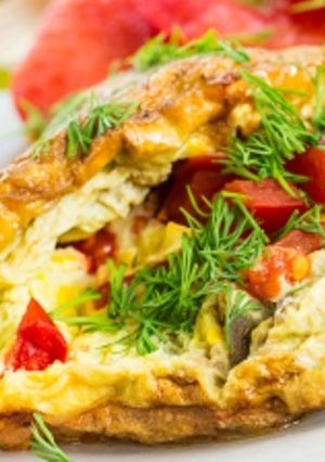 Una foto de Tortilla de berenjenas y calabacín
