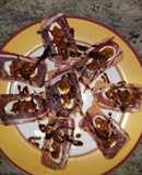 Canapés calientes de cecina