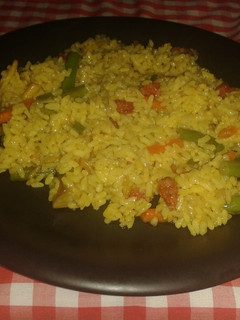 Una foto de Arroz con verdura y chistorra