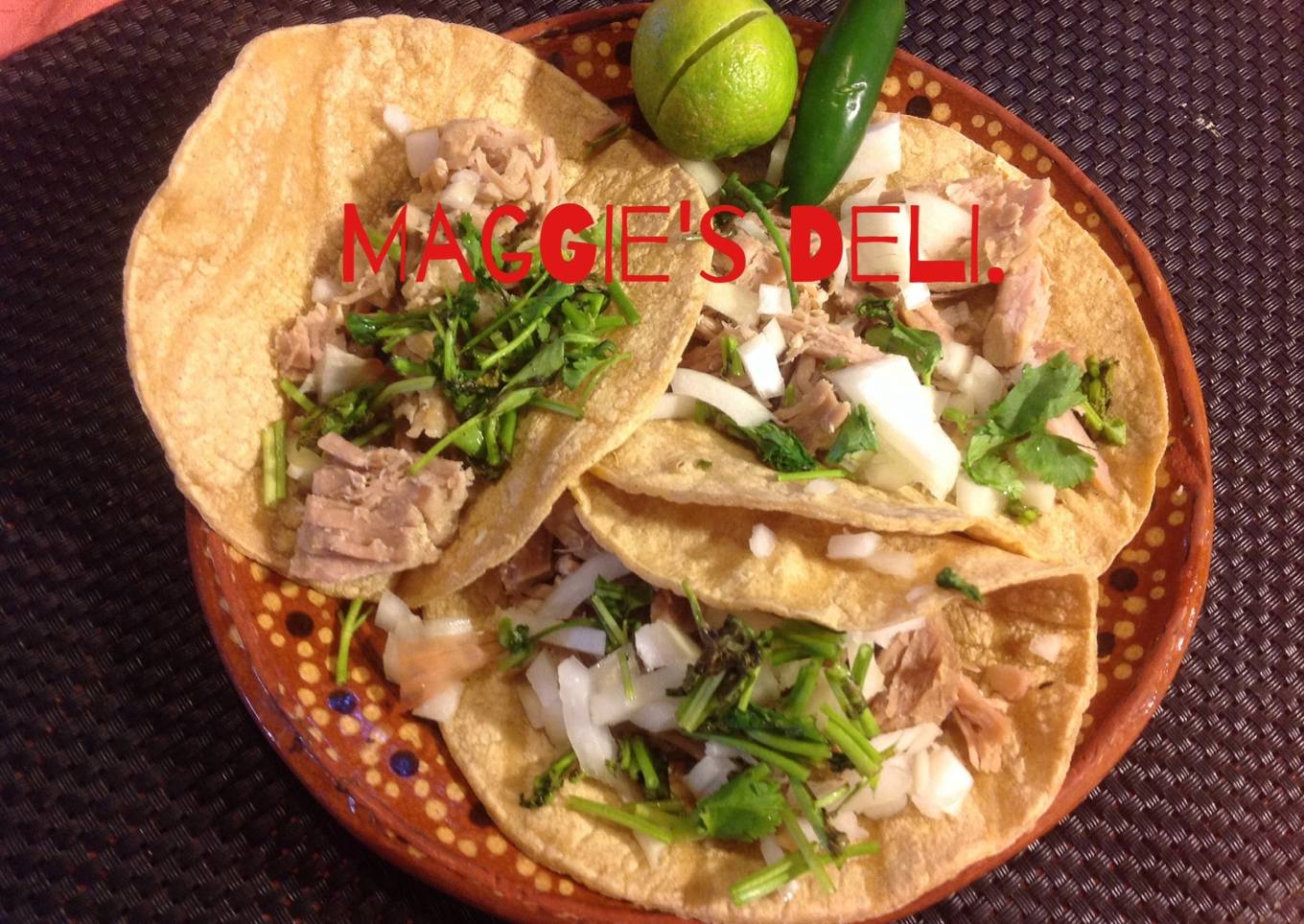 Tacos de Carnitas de puerco