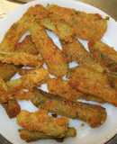 Troncos de acelgas empanadas