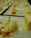 Helado de vainilla con salsa toffe