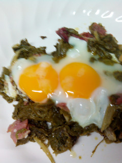 Una foto de Acelgas con jamón y huevos