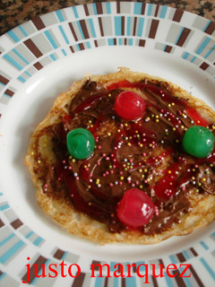 Una foto de Crepes con cerezas