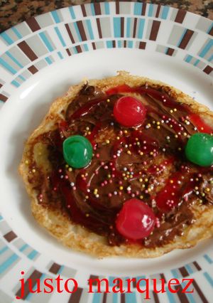Una foto de Crepes con cerezas