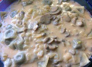 Una foto de Salsa de hongos light con ghee