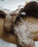 Solomillo de pato con salsa de peras