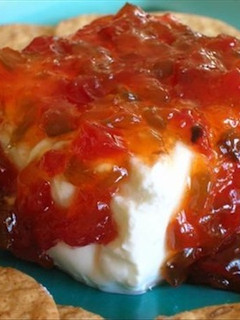 Una foto de Aperitivo de Queso crema y Mermelada