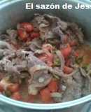 Bistec de espaldilla de res a la mexicana