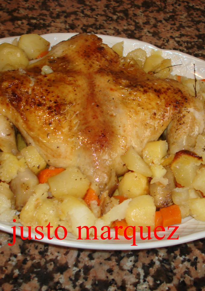 Una foto de Muslo de pollo con zanahoria