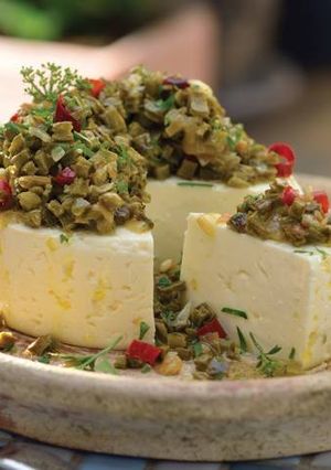 Una foto de Queso y hongos al horno