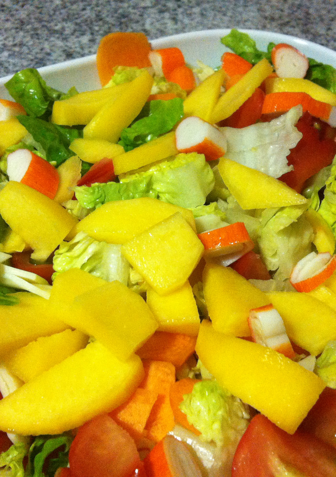 Una foto de Ensalada rápida con melocotón