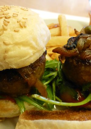 Una foto de Hamburguesa de soja texturizada
