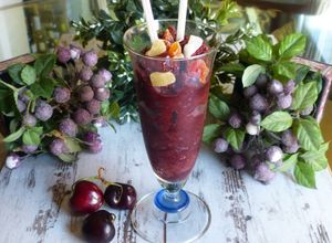 Una foto de Sorbete de cerezas con kirsch