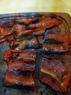 Una foto de Asado a la parrilla de ají o morrón 