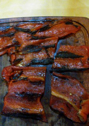 Una foto de Asado a la parrilla de ají o morrón 