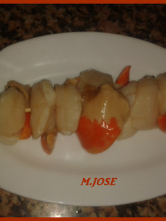 Una foto de Brocheta de vieiras