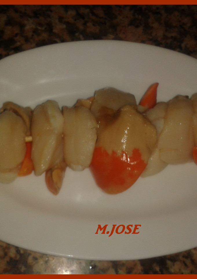 Una foto de Brocheta de vieiras
