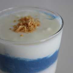 A picture of Yogur con galletas para el mundial.