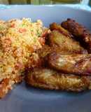Alitas de pollo con ensalada tabulé