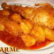 Pierna de pavo con patatas guisadas al vino tinto